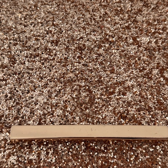 Sparkling Rose Gold Clutch with Chain Strap - Picture 3 of 5